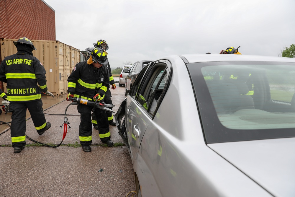 Firefighters train on vehicle extrication