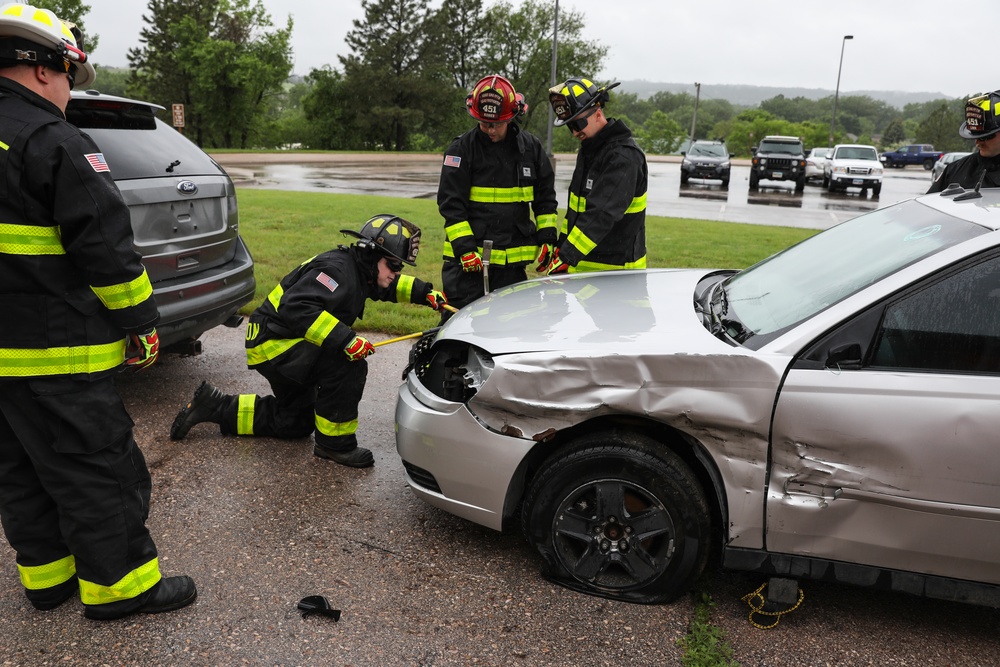 Firefighters train on vehicle extrication