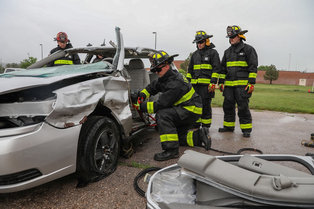 Firefighters train on vehicle extrication