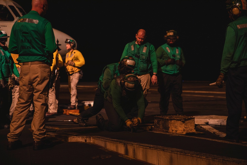 USS Nimitz General Quarters Crash Barricade Drill