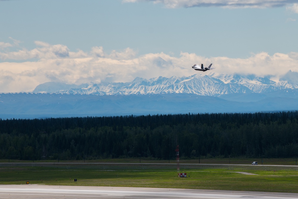 Aircraft take off from Eielson AFB in support of RF-A 2023