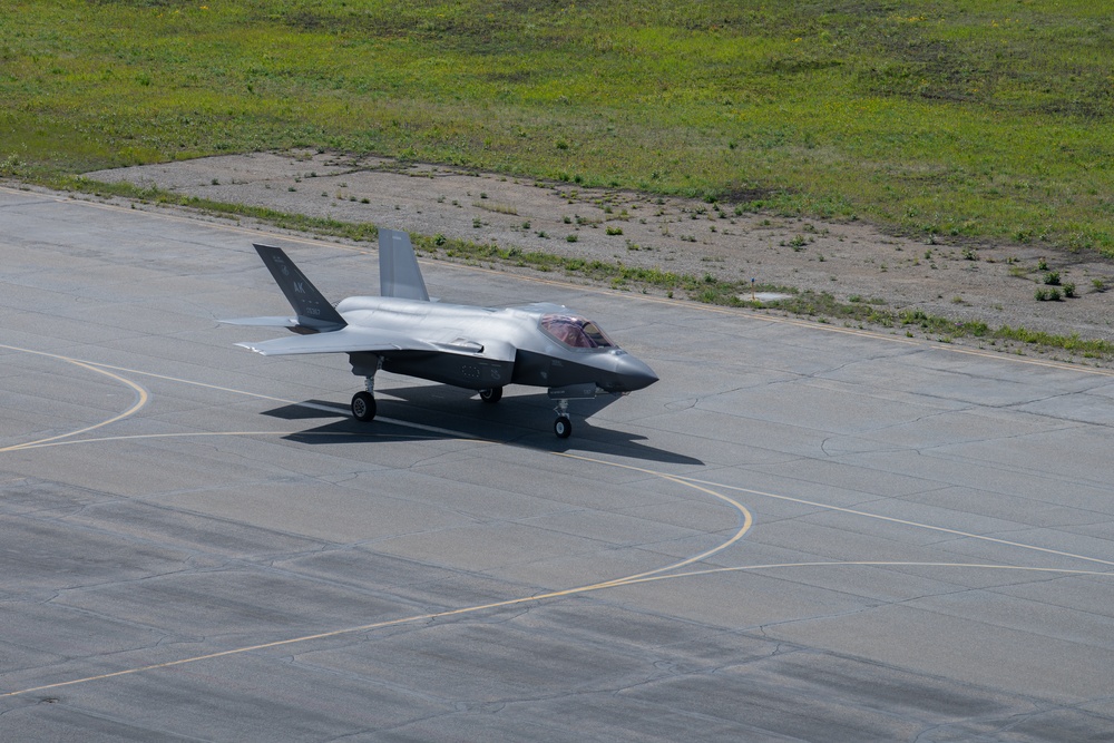 Aircraft take off from Eielson AFB in support of RF-A 2023