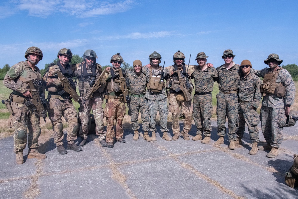 Italian, U.K., and U.S. Marines conduct TRAP during BALTOPS 23