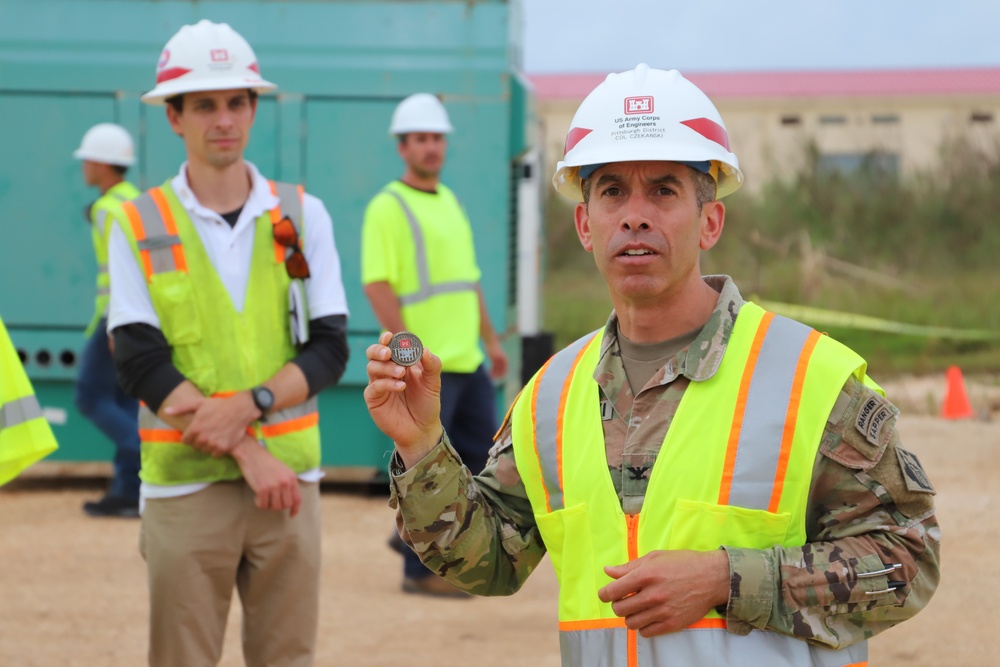 Pittsburgh District Commander Presents Coins to Temporary Power PRT members