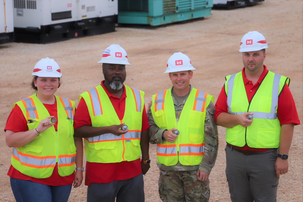 Pittsburgh District Commander Presents Coins to Temporary Power PRT members