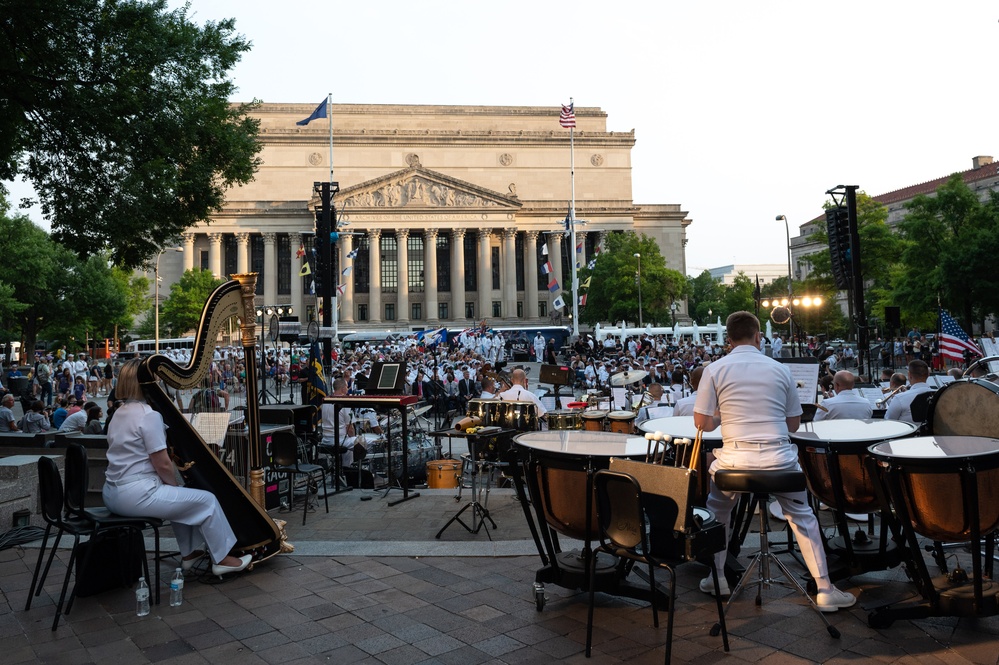 U.S. Navy Band performs as part of their &quot;Concert on the Avenue&quot; summer series