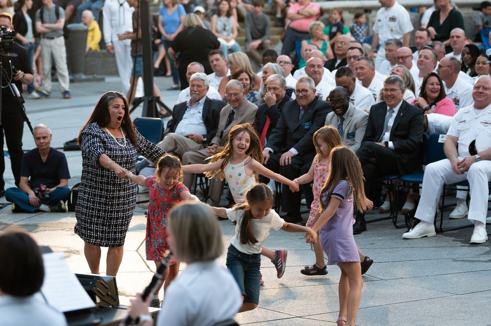 U.S. Navy Band performs as part of their &quot;Concert on the Avenue&quot; summer series