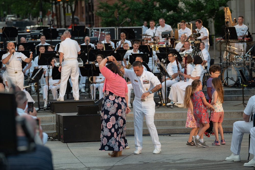 U.S. Navy Band performs as part of their &quot;Concert on the Avenue&quot; summer series