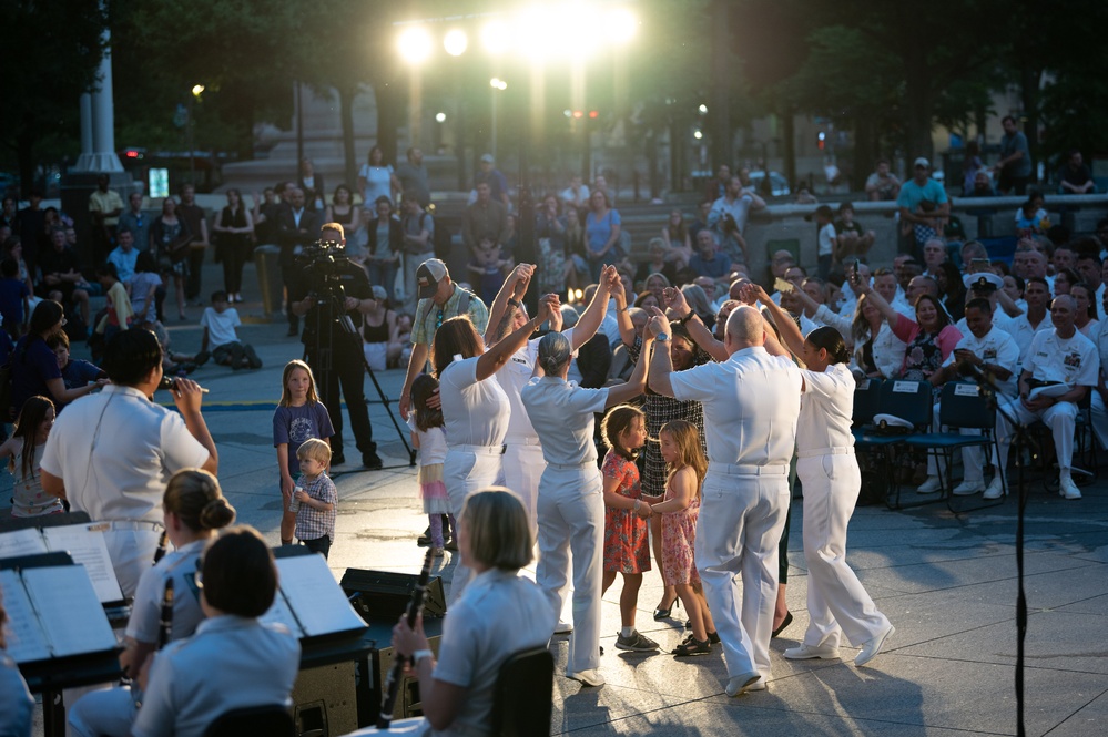 U.S. Navy Band performs as part of their &quot;Concert on the Avenue&quot; summer series