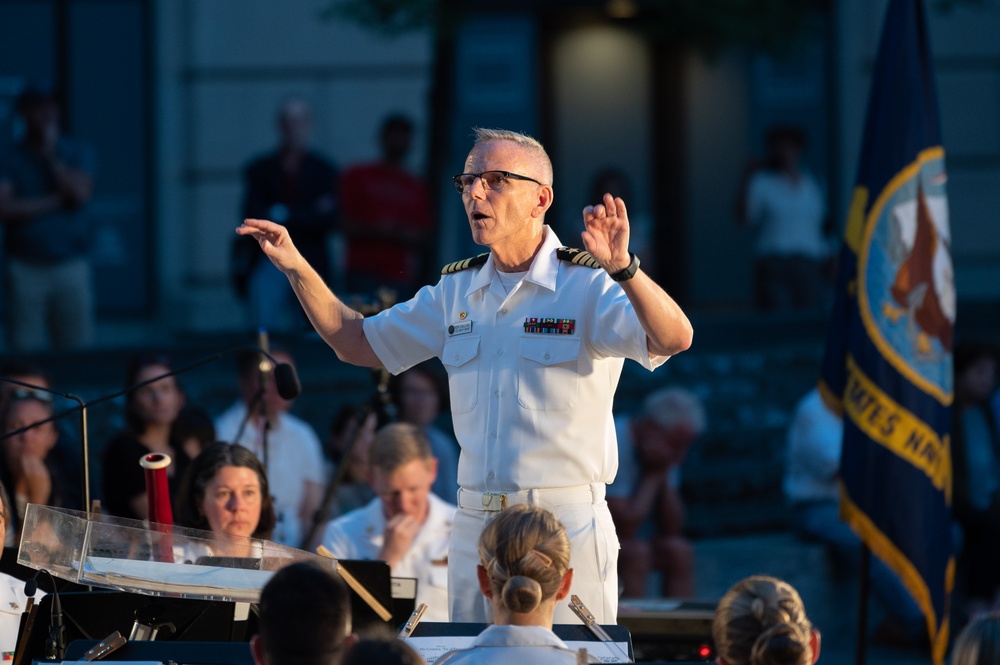 U.S. Navy Band performs as part of their &quot;Concert on the Avenue&quot; summer series