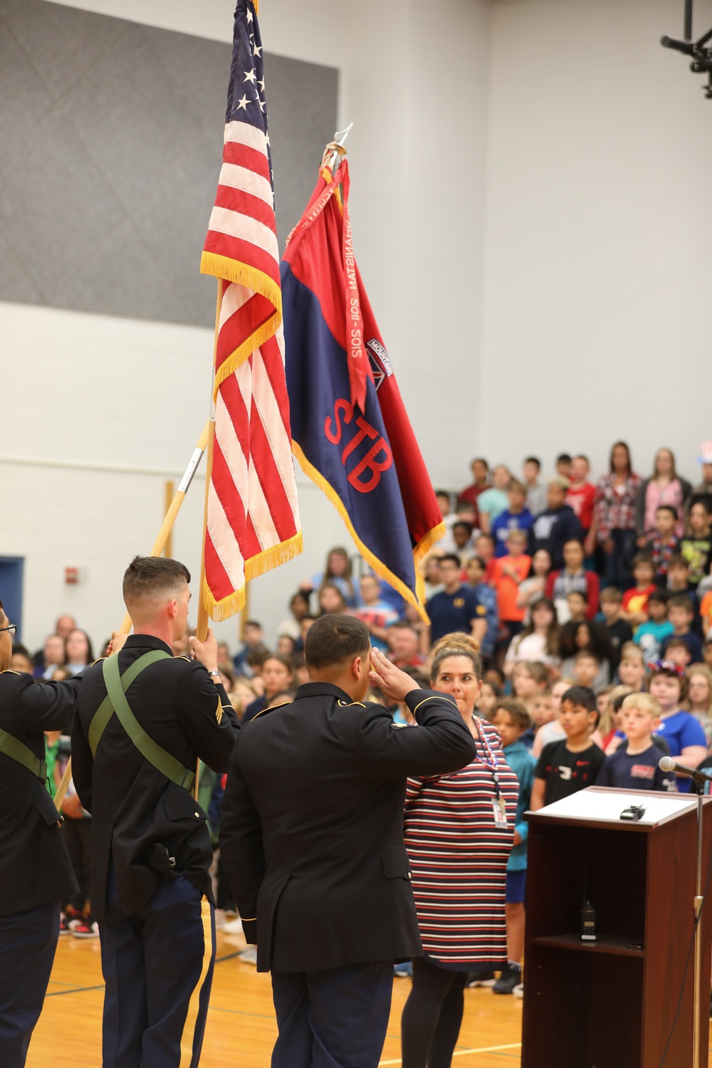 10th Mountain Division Color Guard Presenting the Colors to Local Students