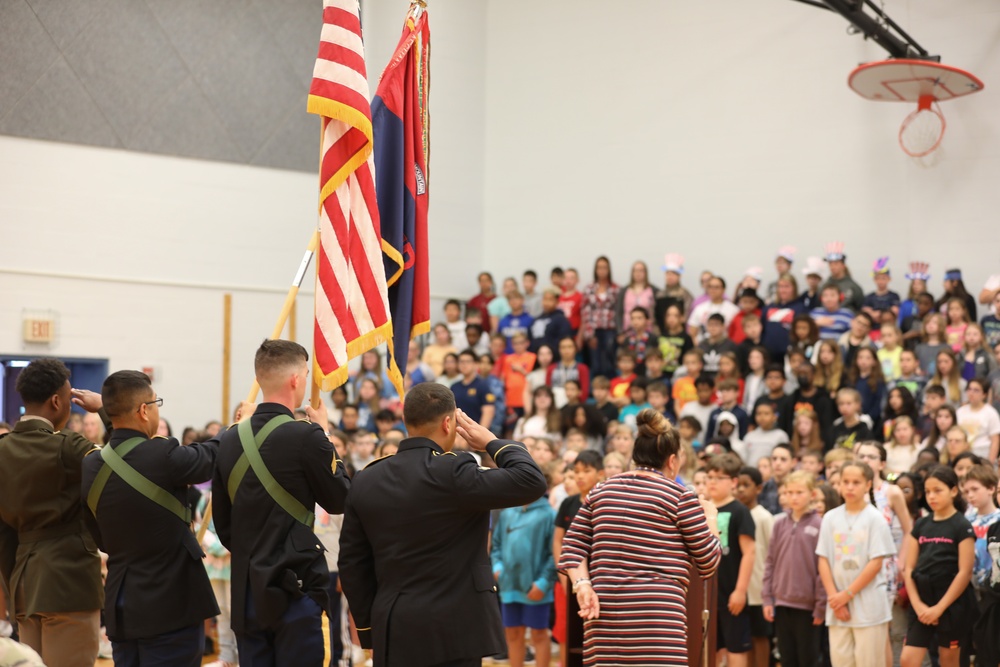 10th Mountain Division Color Guard Presenting the Colors to Local Students