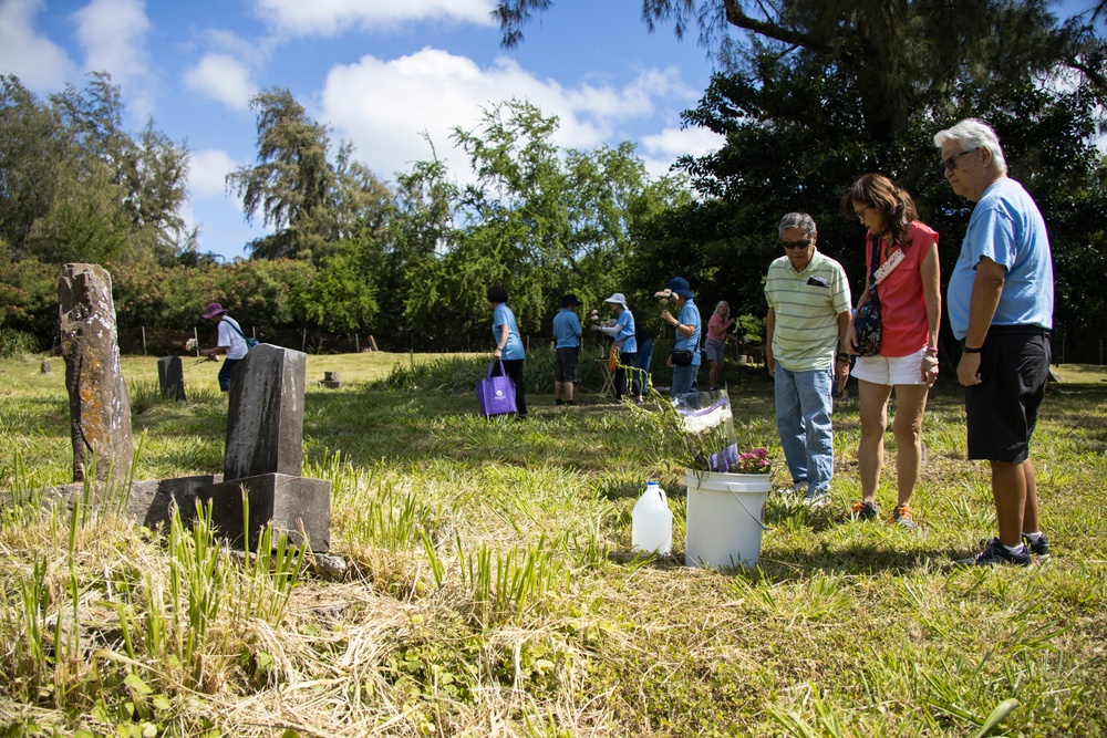 A Buddhist Memorial Service is Conducted at Bellows Japanese Cemetery