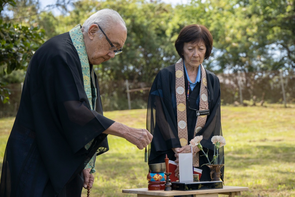 A Buddhist Memorial Service is Conducted at Bellows Japanese Cemetery