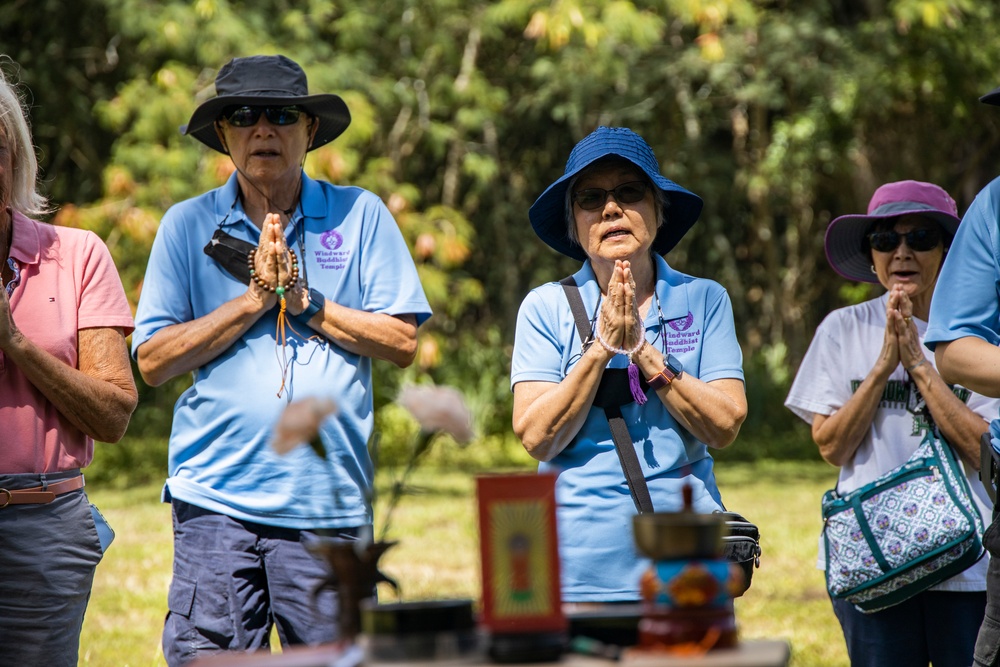 A Buddhist Memorial Service is Conducted at Bellows Japanese Cemetery