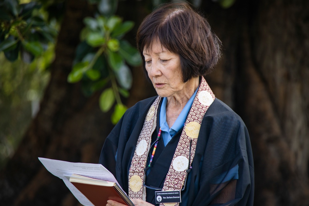 A Buddhist Memorial Service is Conducted at Bellows Japanese Cemetery