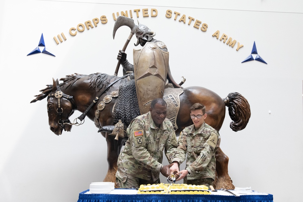 U.S. Army 248th birthday cake cutting celebration