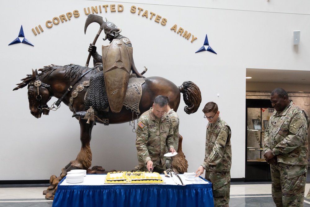 U.S. Army 248th birthday cake cutting celebration