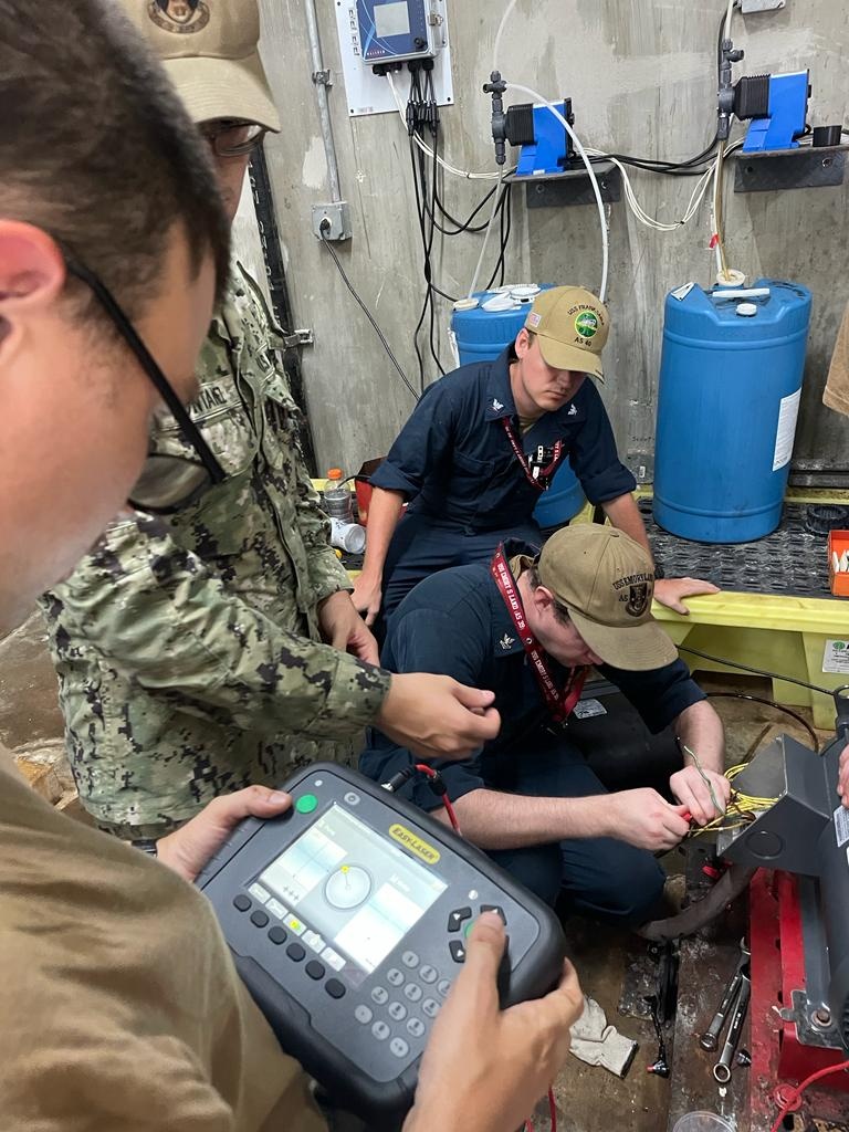 USS Emory S. Land Sailors Help Naval Base Guam Power Grid