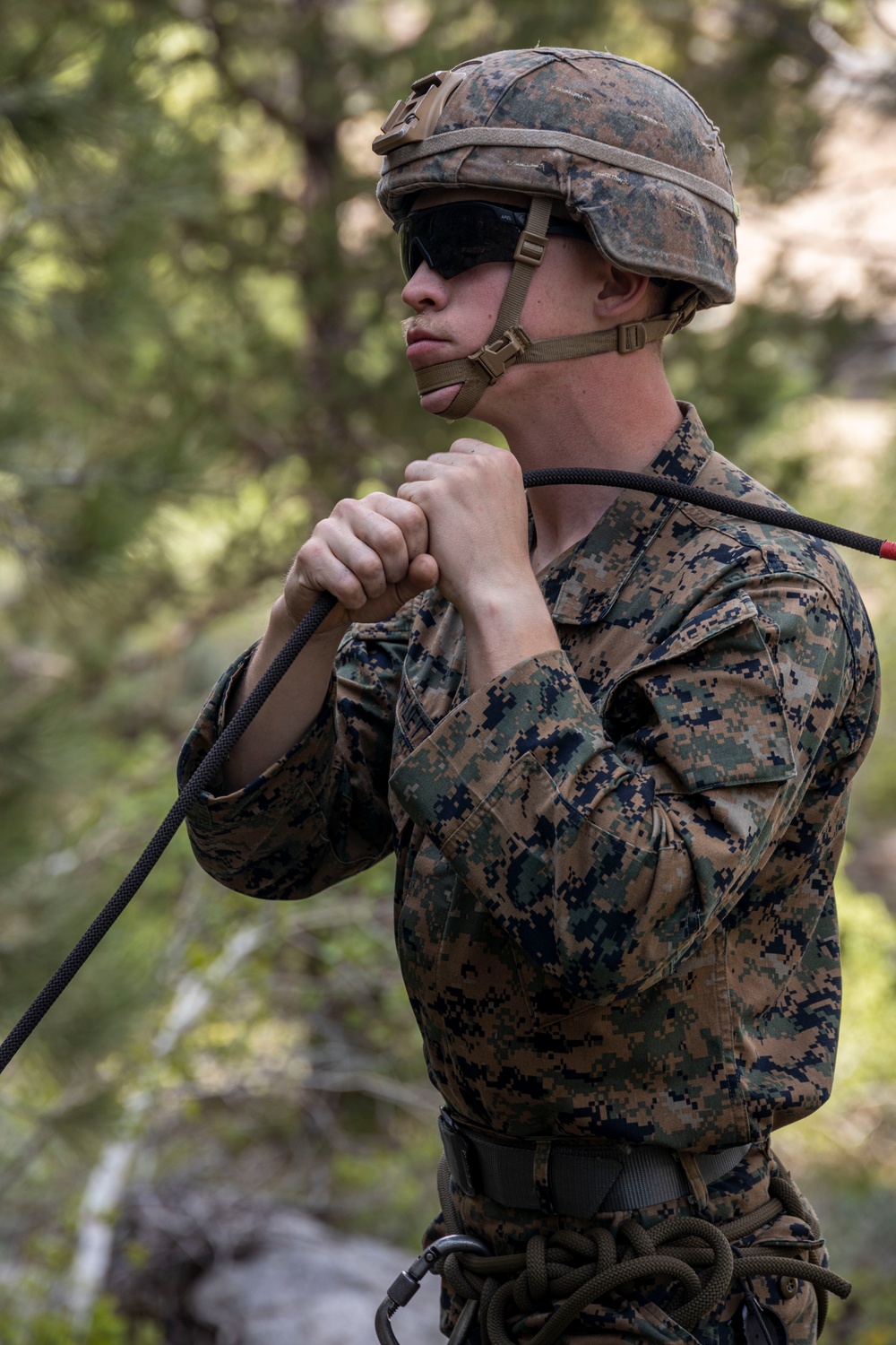 MTX 4-23: Marines with 2/23 practice rappelling at Mountain Warfare Training Center