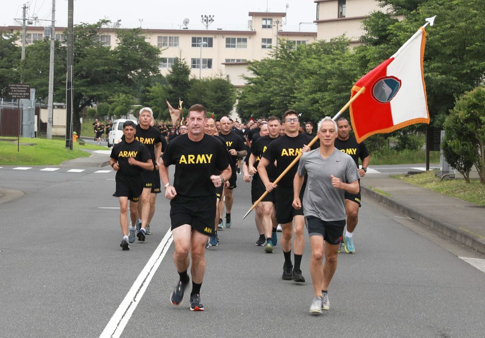 U.S. Ambassador to Japan Rahm Emanuel joins Army Birthday run on Camp Zama
