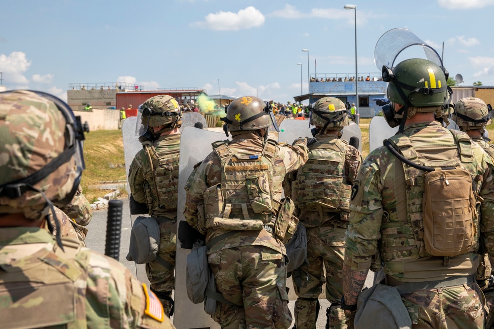 Texas and Rhode Island National Guardsmen Conduct Joint Crowd Riot Control Exercise