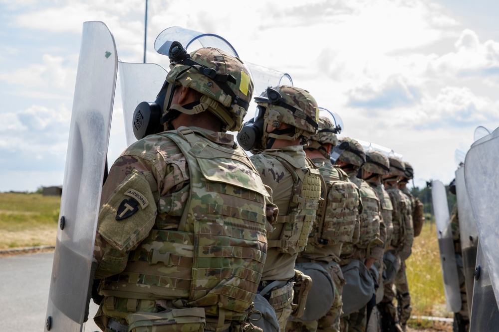 Texas and Rhode Island National Guardsmen Conduct Joint Crowd Riot Control Exercise