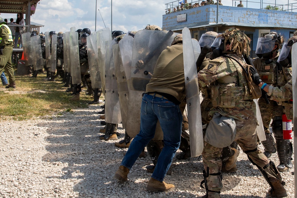 Texas and Rhode Island National Guardsmen Conduct Joint Crowd Riot Control Exercise