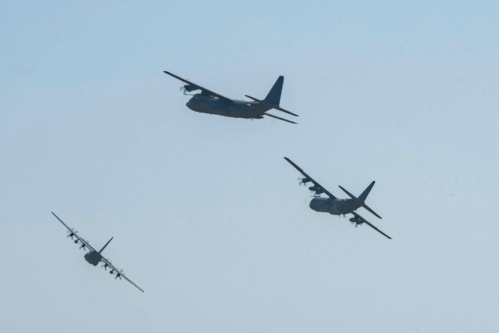 RAF retires C-130J Hercules, conducts fly over