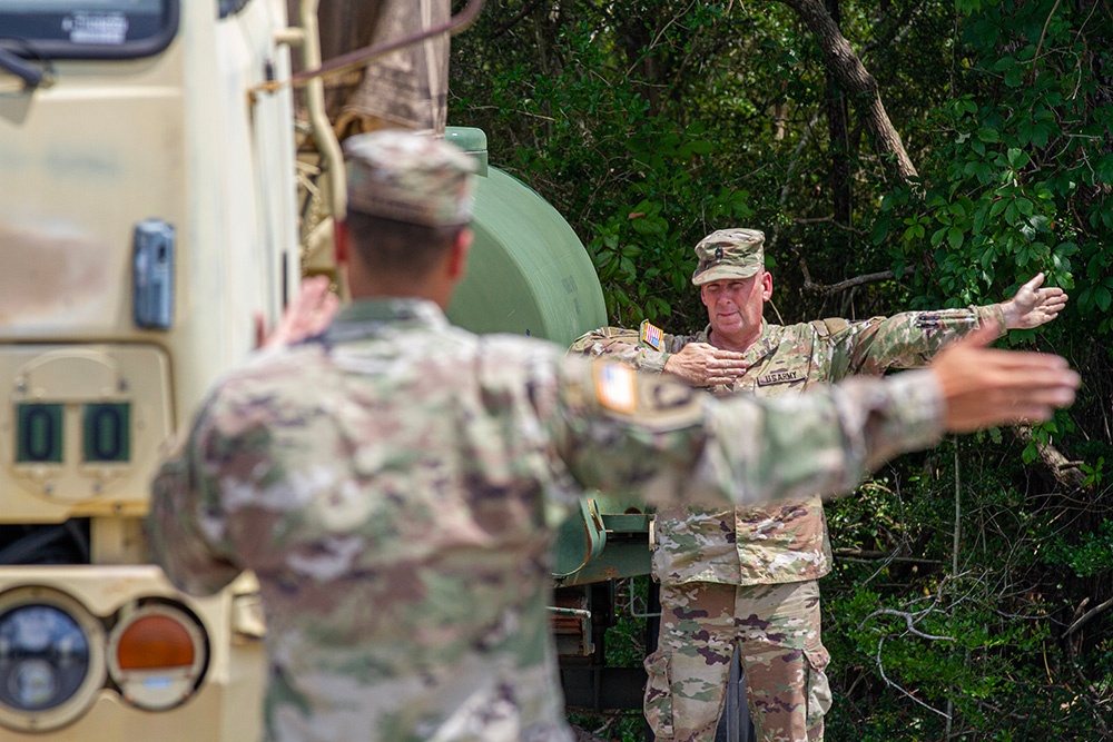 50th Regional Support Group HHC Soldiers learn to operate a Medium Tactical Vehicles during AT