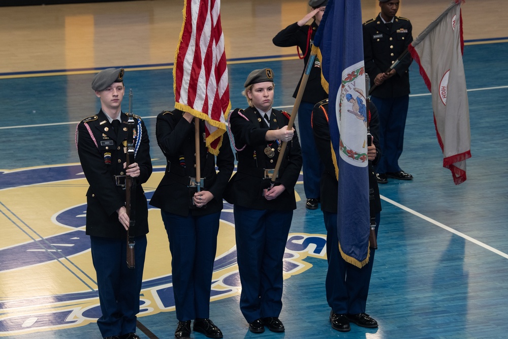 Virginia National Guard members judge annual JROTC drill competition