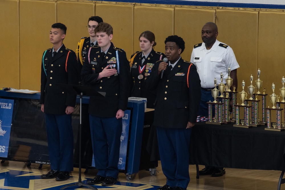 Virginia National Guard members judge annual JROTC drill competition