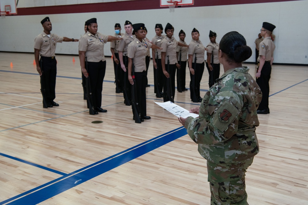 Virginia National Guard members judge annual JROTC drill competition