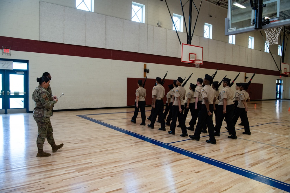Virginia National Guard members judge annual JROTC drill competition