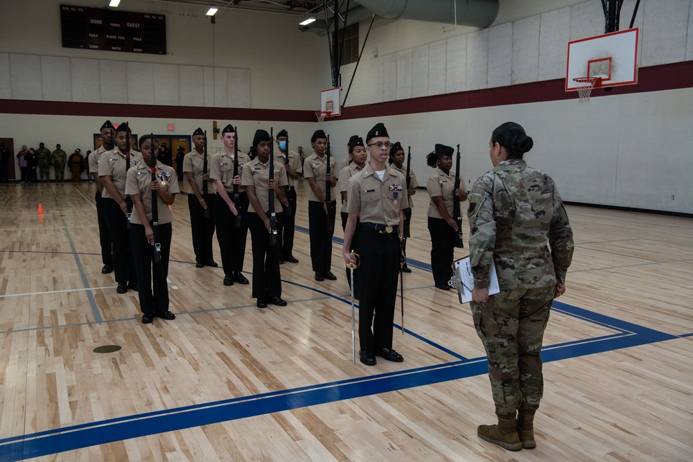 Virginia National Guard members judge annual JROTC drill competition