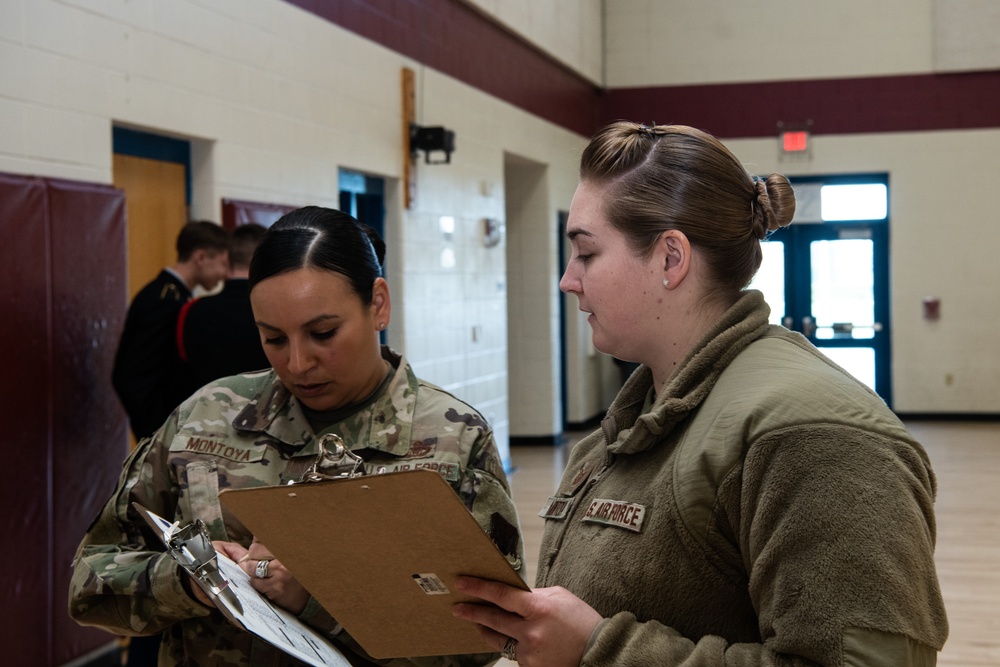 Virginia National Guard members judge annual JROTC drill competition