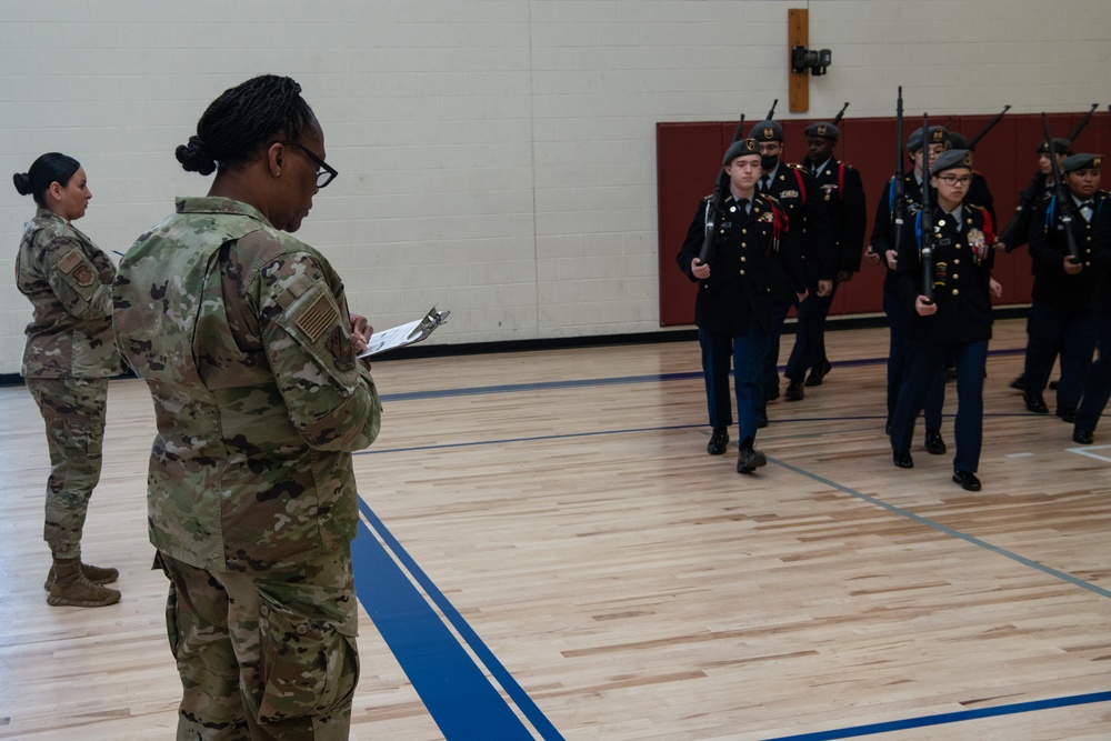 Virginia National Guard members judge annual JROTC drill competition