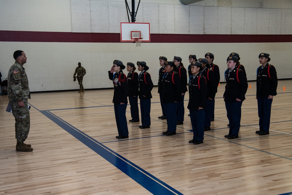 Virginia National Guard members judge annual JROTC drill competition