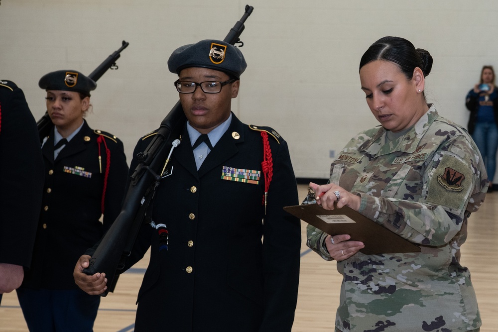 Virginia National Guard members judge annual JROTC drill competition