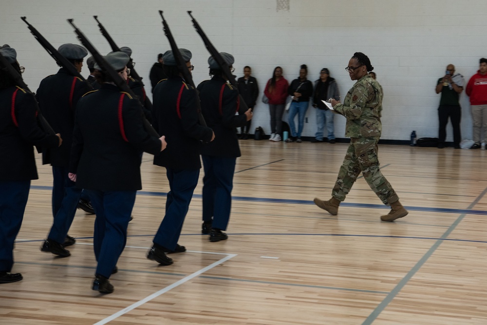 Virginia National Guard members judge annual JROTC drill competition