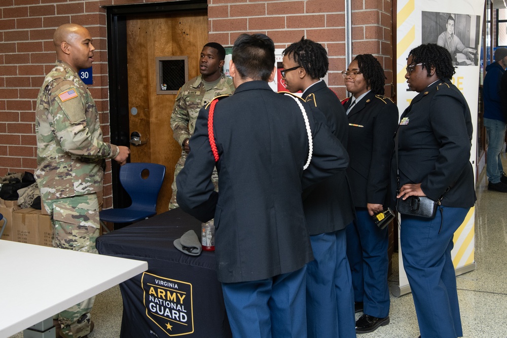 Virginia National Guard members judge annual JROTC drill competition