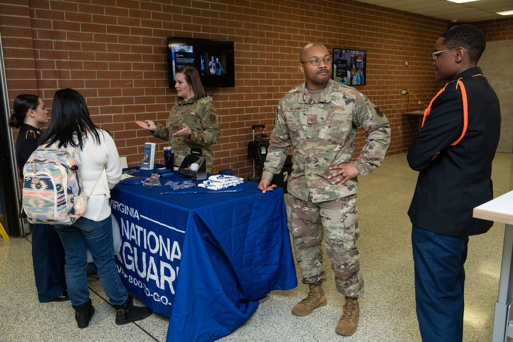 Virginia National Guard members judge annual JROTC drill competition