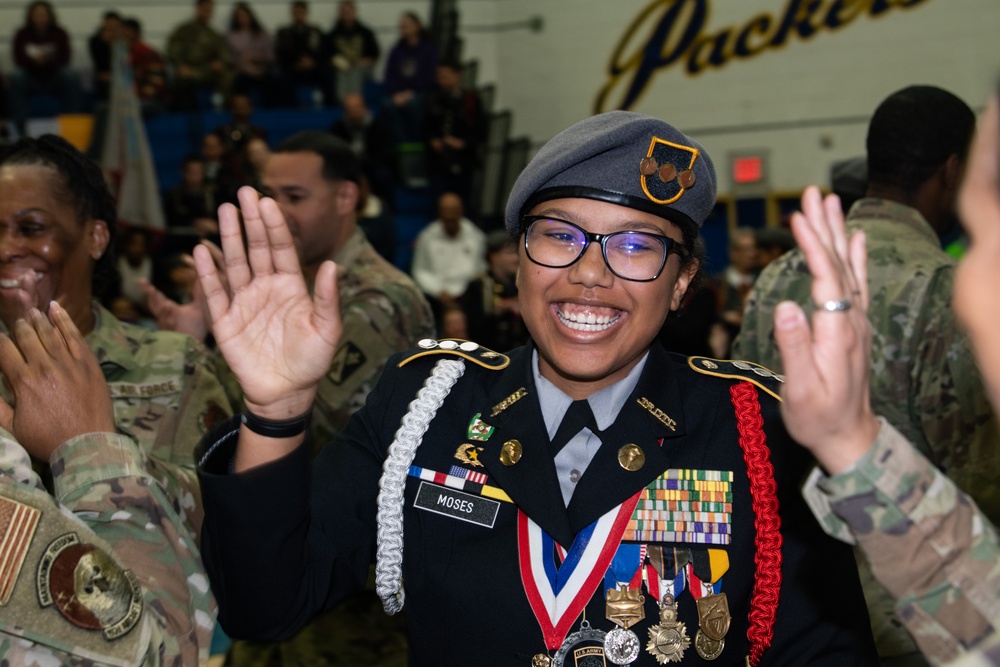 Virginia National Guard members judge annual JROTC drill competition