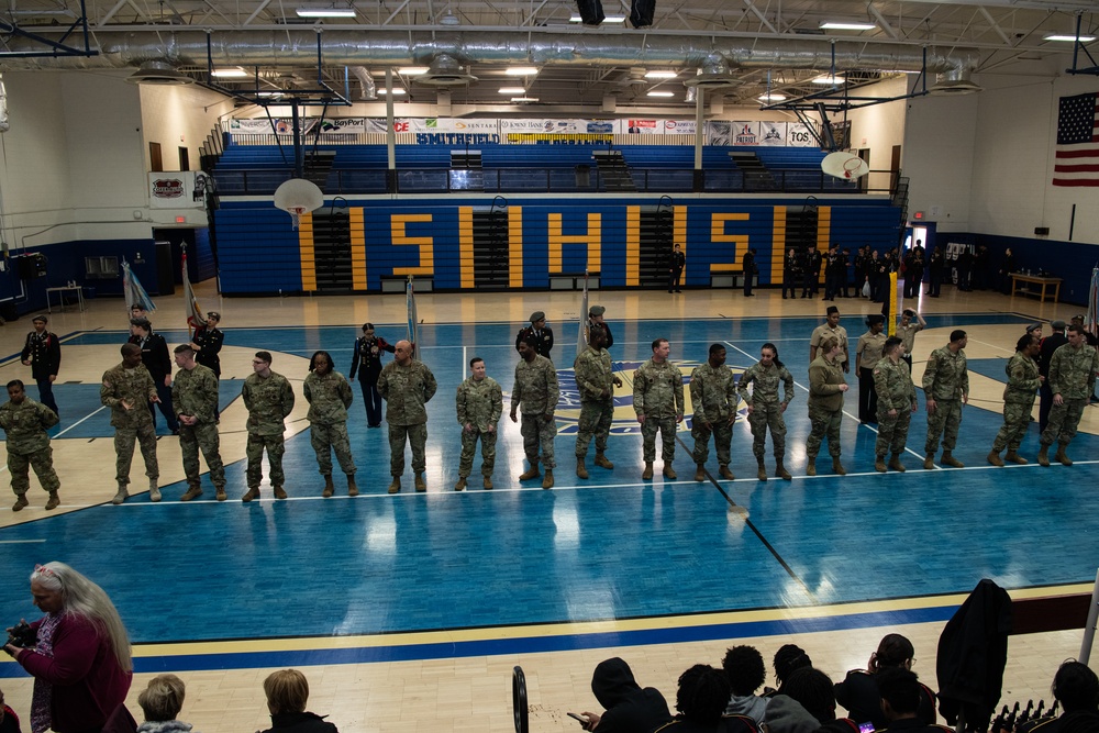 Virginia National Guard members judge annual JROTC drill competition