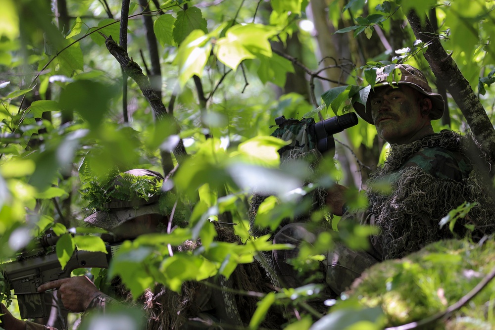 Snipers With Charlie Troop, 172nd Cavalry Regiment, Hone Their Stalking Abilities at Camp Ethan Allen Firing Range