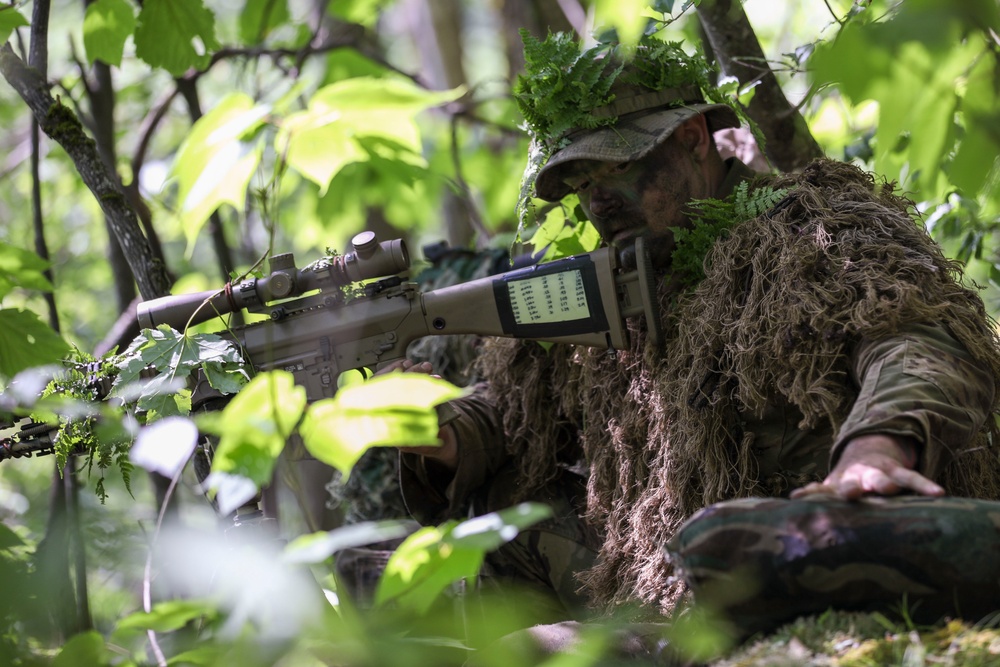 Snipers With Charlie Troop, 172nd Cavalry Regiment, Hone Their Stalking Abilities at Camp Ethan Allen Firing Range