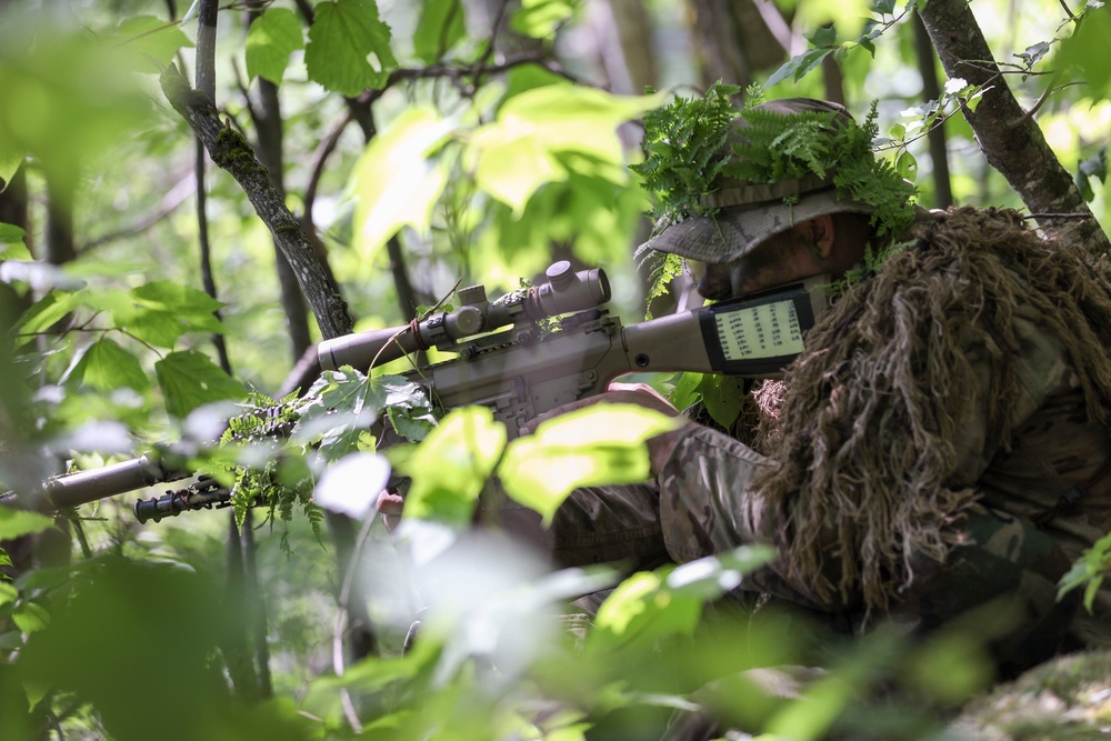 Snipers With Charlie Troop, 172nd Cavalry Regiment, Hone Their Stalking Abilities at Camp Ethan Allen Firing Range