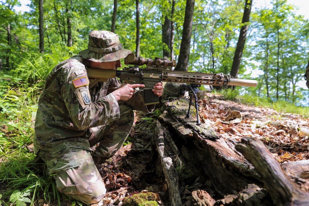 Snipers With Charlie Troop, 172nd Cavalry Regiment, Hone Their Stalking Abilities at Camp Ethan Allen Firing Range