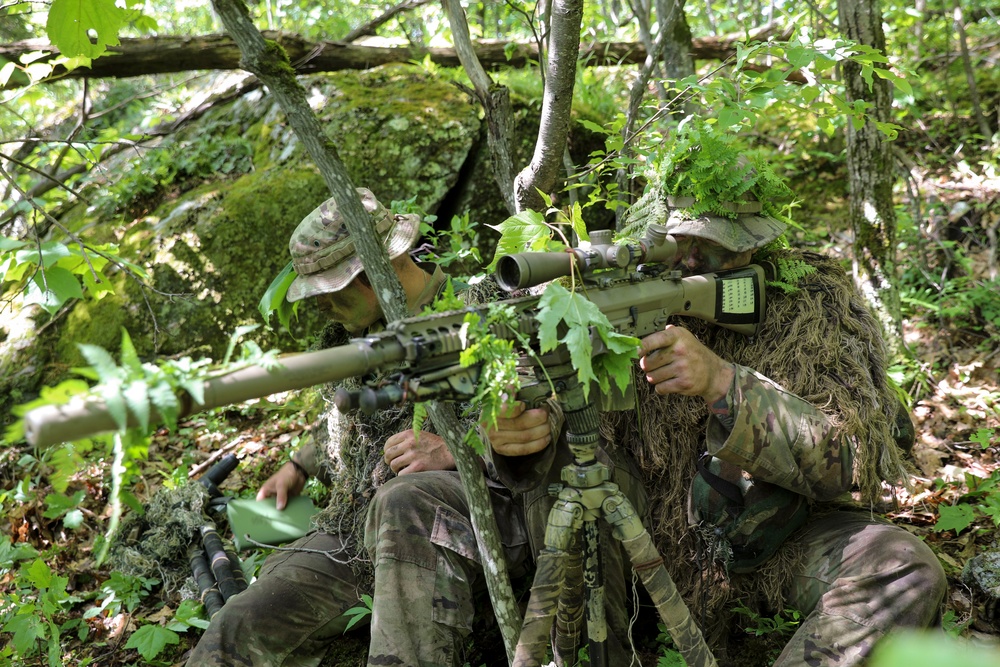 Snipers With Charlie Troop, 172nd Cavalry Regiment, Hone Their Stalking Abilities at Camp Ethan Allen Firing Range