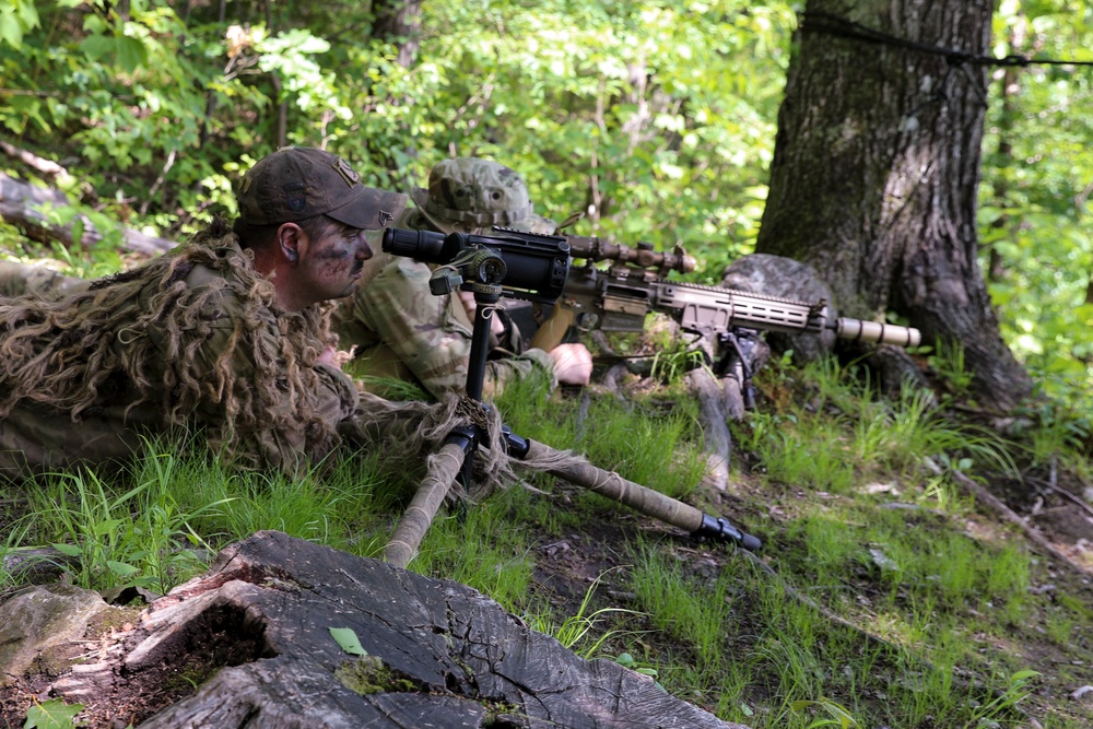 Snipers With Charlie Troop, 172nd Cavalry Regiment, Hone Their Stalking Abilities at Camp Ethan Allen Firing Range